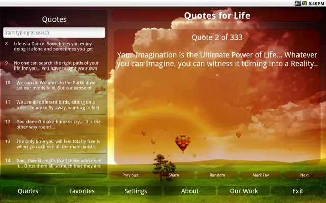 My Quotes For Life android App screenshot 2